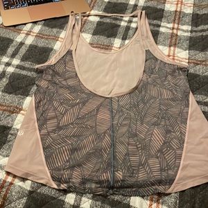 Pink & Grey mesh Lululemon workout tank